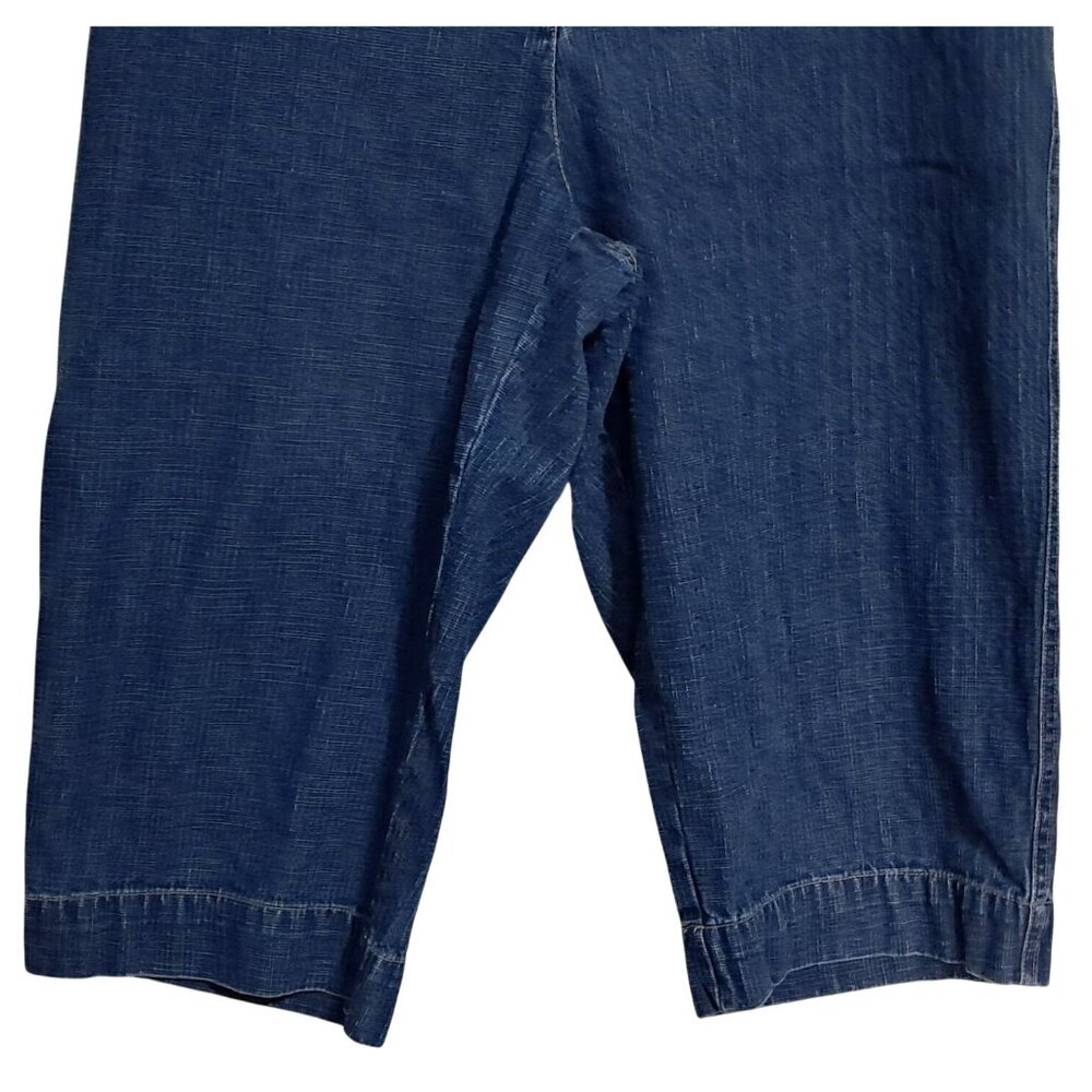Studio Works Petite Womens Denim Capri Pants Blue Size 16P Cotton Casual - Picture 6 of 10